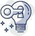Key in light bulb icon